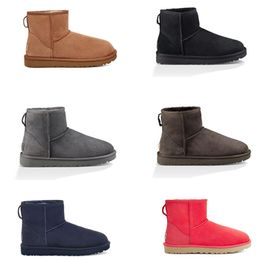 Bottes d'hiver pour femmes, bottes de neige, noir, bleu marine, rose, nœud à la cheville, bottines Bailey, kaki, Triple chaussure