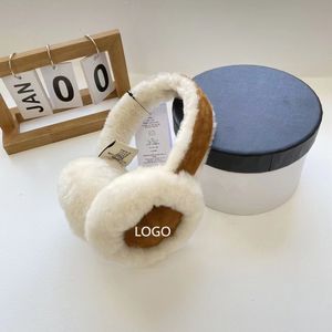 Uggg Slipper Ear Muff Sheepskin Fur Designer Earmuffs Metalen Buckle Veelzijdige ooromslag Wintermode Oor Warmer voor vrouwen en mannen met logo