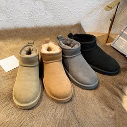 Uggit Australië Dameslaars Designer Tazz Slippers Tasman Klassieke Sneeuw Winter Schapenvacht Laarzen Ultra Mini Platform Laars Suède Wolmix Instapschoenen maat 35-44