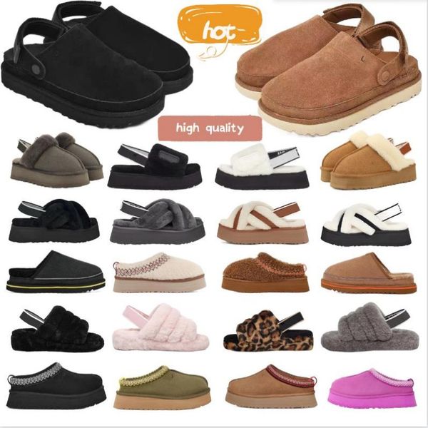 ugglie Botas de plataforma australianas para mujer, pantuflas Tasman, pantuflas cálidas Tazz para hombre, chanclas de piel castaña, botines de nieve de piel de oveja, clásico Ultra Mini ugglie