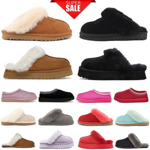 Ugglies Pantoufles Designer Tasman Chestnut Fourrure Scuffette Discquette Slidesr En Peau De Mouton Shearling Classique Tazz Mules Femmes Mans Upper Australia Ultra Mini Plateforme