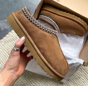 ugglis''ug tasman slippers australië Designer Laarzen Luxe Tazz Mannen Vrouwen Sneeuw Mini Enkel Korte Eend Lederen Winter Platform Laarzen Kastanjebruin Grijs Zwart Wit Dames Laarzen