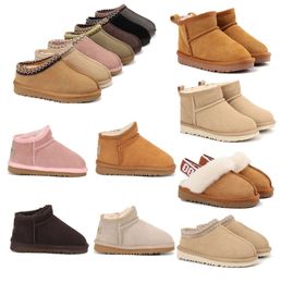 UGgliss Designer Laarzen Winter Kinderen Tasman Slippers Ultra Mini Boot Tolder Bont Slides Klassieke Australië Booties Echt Leer Meisjes Kinderen Outdoor Schoenen Maat 21-35