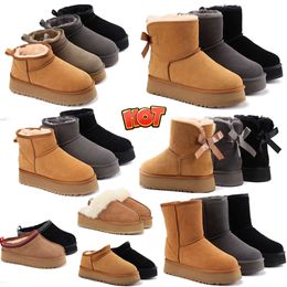 bottes uggslies bottes de neige moelleuses bottes Tasman mini femmes hiver australie plate-forme ug botte pantoufle cheville chaussures en laine en peau de mouton véritable cuir bottillons de créateurs classiques