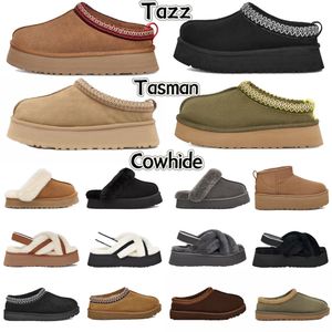 Tasman pantoffels Australië Designer voor dames tazz laarzen Kastanje ug laarzen Bont Schapenvacht Booties Ultra Mini Platform Slide Sneeuwlaarzen winter Slippers Disquette Schoenen