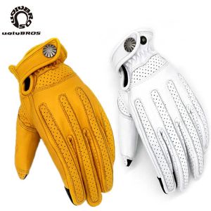 Uglybros gants de moto respirants et confortables en peau de mouton gants de moto de conduite en plein air gants de protection de moto longs trajets H1022