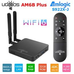 TV BOX UGOOS AM6B Plus Amlogic S922X-J Android 9.0 DDR4 4GB RAM 32GB WiFi6 1000M BT5.0 OTT 4K AM6Plus TVBOX