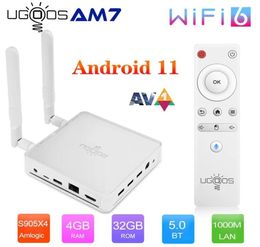 UGOOS AM7 TV BOX Android 11 Amlogic S905X4 DDR4 4 go RAM 32 go ROM prise en charge AV1 CEC HDR WiFi6 1000M BT50 OTT 4K TVBOX décodeur 2399033