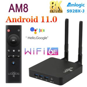 Ugoos AM8 TV BOX Amlogic S928X DDR4 4GB RAM 32GB ROM Android 11 Ondersteuning AV1 CEC HDR WiFi6E 1000M OTG 4K BT5.3 Set-top Box