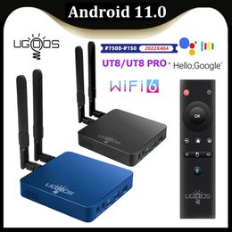 UGOOS UT8 PRO TV BOX Android 11.0 DDR4 8 go RAM 64 go ROM RK3568 WiFi6 lecteur multimédia BT télécommande vocale UT8 4G 32G décodeur