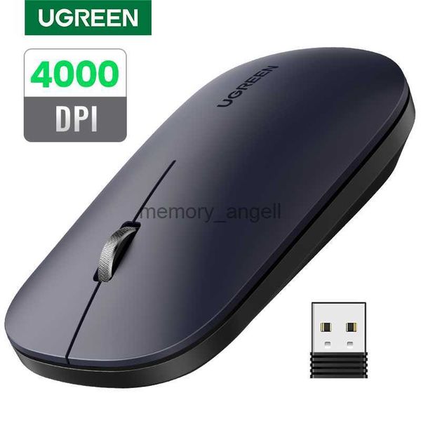 Souris UGREEN Souris silencieuse sans fil 4000 DPI pour ordinateur portable PC Souris Souris Sans Fil 3 cm mince mince silencieuse 2.4G Souris sans fil HKD230825