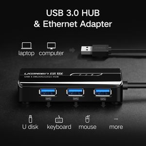 Ugreen USB Ethernet for Windows 10 Xiaomi Mi Box 3 Android TV Set-top Box USB 3.0 2.0 HUB to RJ45 Lan Adapter Network Card