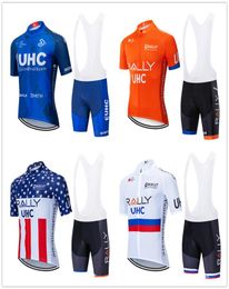 UHC Cycling Jersey Set 2020 Pro Team Mens Cycling Clothing Summer MTB Bike Jersey Bib Bab Shorts Kit ROPA Ciclismo2053008