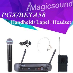 Micrófono inalámbrico profesional UHF PGX24/BETA58 58A + solapa + auriculares + funda para sistema de micrófono Stage PGX14 / PGX1 WL93 / WH30