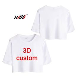 UJWI Camisetas cortas personalizadas Sumer Tops Mujeres Imagen personalizada Camiseta Imprimir Anime Skull 3D Camiseta 220619