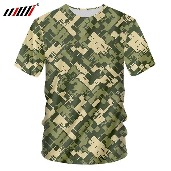 UJWI Gros T-shirt d'été Fabricants de vêtements personnalisés Camouflage militaire O Cou T-shirt Hommes Casual Hip Hop Streetwear 220619