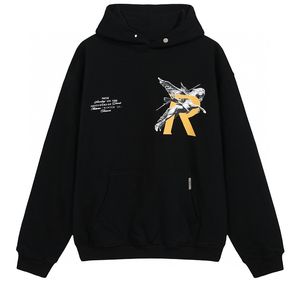 23fw print mannen vintage pullover hoodie herfst winter mode streetwear sweatshirt met capuchon 0127