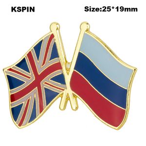 Royaume-Uni et Allemagne Royaume-Uni Russie Drape à revers Pin International Travel Tins Collections Flag Badge Friendship Country Flag