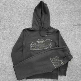 Diseñador del Reino Unido Trapstar Chándal Hombres Widcard Zip-negro / monocromático 1 Top Calidad Bordado Mujer Sudadera con capucha Jogger Pantalones Tamaño UE Xs-xl N89A