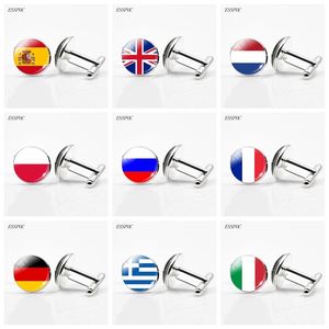 Britse vlag Cufflinks Europe Country National Flag Frankrijk Italië Spanje Polen. Nederland Rusland vlaggen Mannen bruiloft Cufflinks