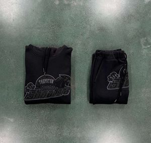 Royaume-Uni vendeur Hot Vendre Trapstar Shooters Hoodie Trackie Suit Blackout Edition-Black / Black 1 Pantalon de jogging Top de haute qualité de haute qualité UE 1165ESS