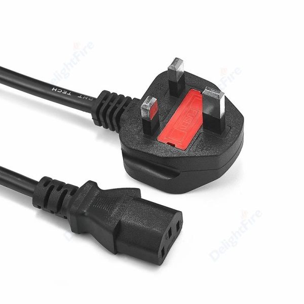 Reino Unido enchufe extender el cable hervidor principal IEC C13 Cable de plomo de alimentación 1.5m 5 pies 18awg para escritorio PC Computer Monitor de impresora 3D LCD TV