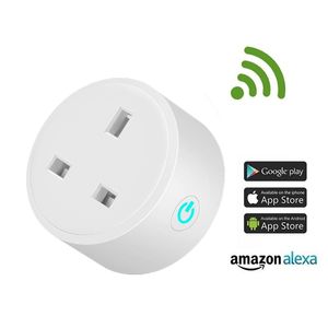 Prise intelligente royaume-uni avec Alexa Google Home Audio commande vocale sans fil 2.4G Wifi prise intelligente avec téléphone Android IOS