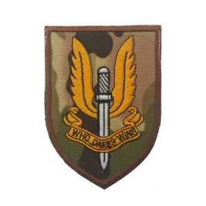 UK Special Air Service - SAS die durft wint militaire patches Tactical Army Hook Pack Badges voor hoed kleding