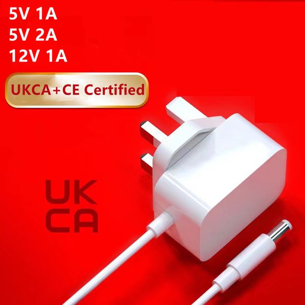 UKCA CE Certificación Reino Unido Enchufe Adaptador de corriente DC 12V 1A 5V 2A 1A Convertidor de corriente de pared Fuente de adaptador de cargador para tiras de luz LED