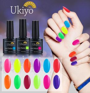 Ukiyo 10ml vernis à ongles néon Fluorescent tremper hors Gel UV vernis à ongles couleur bonbon vernis à ongles Gel manucure ongles laque9892864