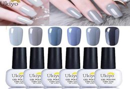 Ukiyo 6pieceslot vernis à ongles gris avec boîte-cadeau 8ml vernis Gel rouge vin UV LED vernis à ongles Gel vernis hybrides311021995501