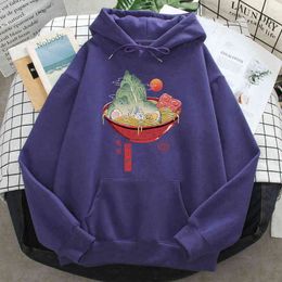 Ukiyoe Japanse stijl noedels print sweatshirts mannen losse manga streetwear hoge kwaliteit vintage hoodie grafische anime mannen hoody H1227