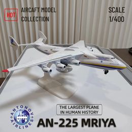 Ucrania Antonov AN225 Mriya Réplica Escala 1 400 Modelo de avión Hércules Avión de aviación Metal Miniatura Niño Niño Regalo de Navidad Juguete 240116