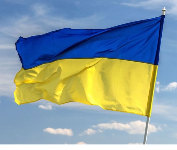 Bandera de Ucrania, banderas de poliéster impresas de 90x150 cm, bandera nacional de país de Ucrania colgante voladora de 90x150 cm, a la venta, envío gratis