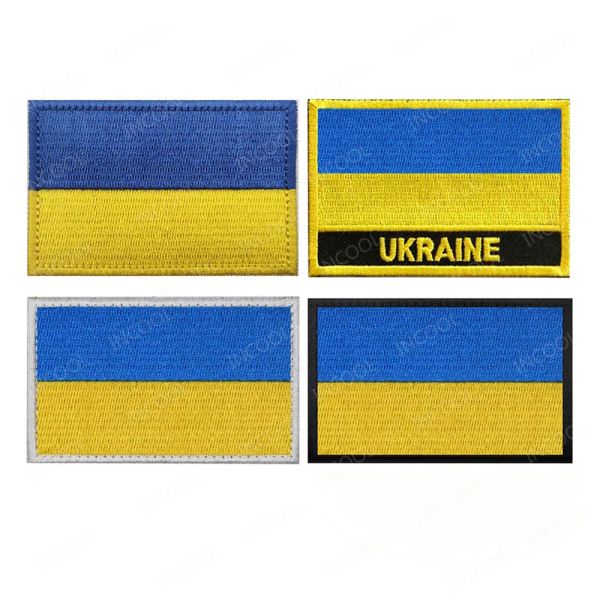 Bandera de Ucrania Bandera bordada PVC PVC CAUMPLA DE CAENTA UKRAINIANA Ejército Táctico Militares de francotirador de francotirador aplicado Franja de insignias reflectadas