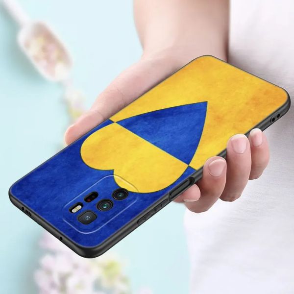 Case de teléfono de la bandera de Ucrania para Xiaomi Redmi Nota 7 8 9 10 Lite 11 11e 11t 12 Pro 11s 4G 10T 5G 8T 9S 10S TPU Soft TPU Black Cover