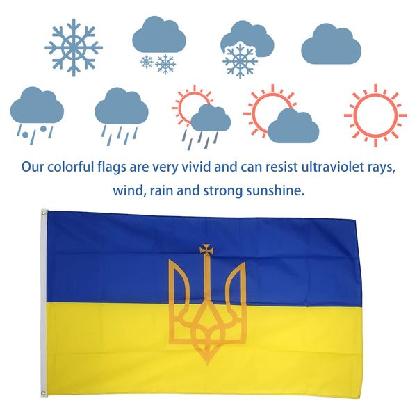 Ukraine Flag Polyester Pays Bannière Durable et Premium Ukrainien National Bunting Drapeaux Décorations intérieures et extérieures DHL