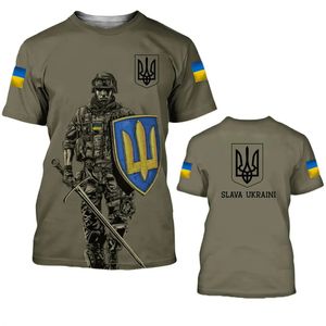 Oekraïne vlag shirt heren t-shirt tops Oekraïense leger camouflage camouflage korte mouw jersey zomer o-neck oversized streetwear mannelijke tees 240524