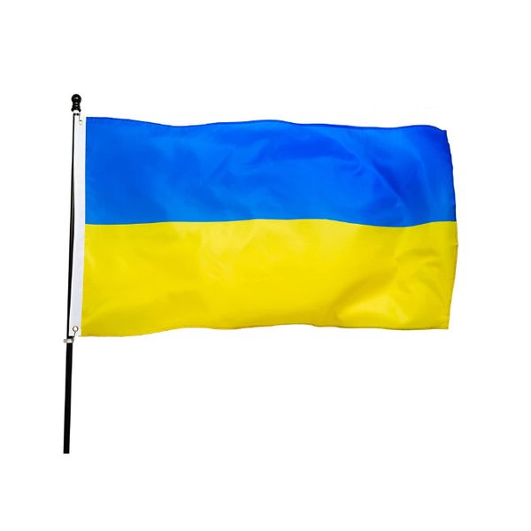 Drapeaux de l'Ukraine en gros 3'X5'ft 100D Polyester imprimé numérique de haute qualité avec deux œillets en laiton