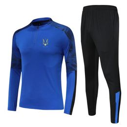 Ukraine Kids Taille 4xs à 2xl Running Tracksuits sets Men Outdoor Football Suit Kits Vestes Pant Sportswear Randonnée Soccer Tr270G
