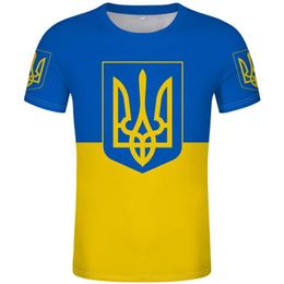 UKRAINE homme jeunesse T-Shirt bricolage sur mesure nom numéro T-Shirt drapeau de la nation pays ukrainien po logo imprimer 3D vêtements 322y