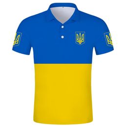 Oekraïne Poloshirt Diy Gratis op maat gemaakt Naamnummer Ukr Poloshirt Natie Vlag Oekraïens land Ukrayina Print Po Kleding 220702