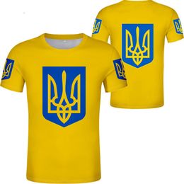 UKRAINE T Shirt Diy Gratuit Sur Mesure Nom Numéro Ukr T Shirt Nation Drapeau Ukrainien Pays Ukrayina P o Imprimer 3D Vêtements 220614