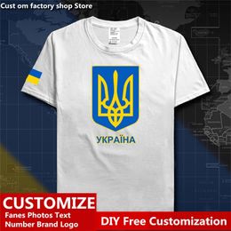Ukraine pays ukrainien t-shirt personnalisé Jersey Fans bricolage nom numéro haute rue mode ample décontracté t-shirt 220616