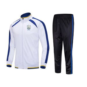 Oekraïense Voetbalbond Heren Trainingspakken volwassen outdoor joggingpak jas met lange mouwen sport Voetbal suit308Y