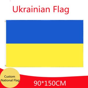 Drapeau ukrainien 90cmX150cm taille vertébrale et personnalisé la bannière d'activité des autres drapeaux nationaux