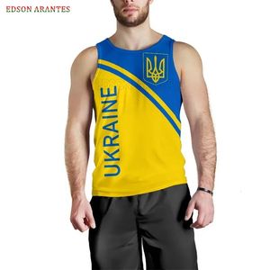 Ukrin Flag Athletic Unisex Tank Top Summer Mens Tanks Ukrainian 3Dprint Sport Running Gym Sans Shepest Vest personnalisé S-6XL 240329