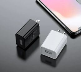 UL FCC-gecertificeerd US Plug 5V 1A 2A USB snellader reislader mobiele telefoon voedingsadapter voor iphone samsung zwart wit ZZ