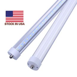 Tubo de luz de led de 8 pés Lâmpada de LED de 8 pés T8 8 pés de LED de pino único FA8 45W SMD2835 100LM W LED de tubo fluorescente Estoque nos EUA