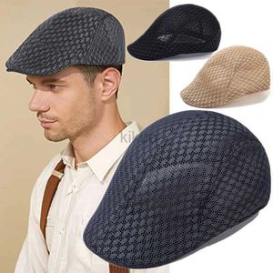 UL25 Berets Spring Summer Hollow Berets pour hommes Pruisible en maille respirant chapeau béret rapide à séchage CAP RETRO RETRO SORN CAPS PEINTER D240418